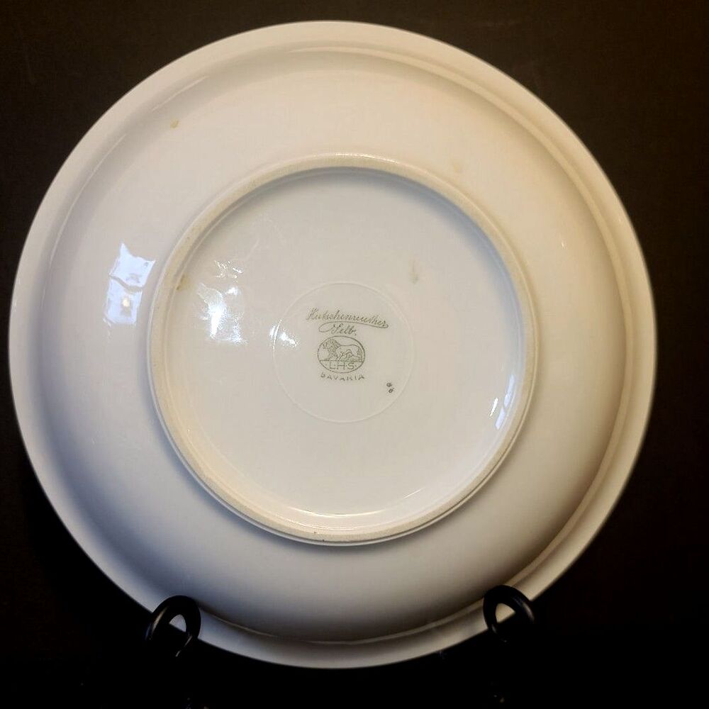 Hutschenreuther Selb HUT6 Floral & Swag 9" Round Vegetable Bowl 1920's Vintage - Picture 2 of 6